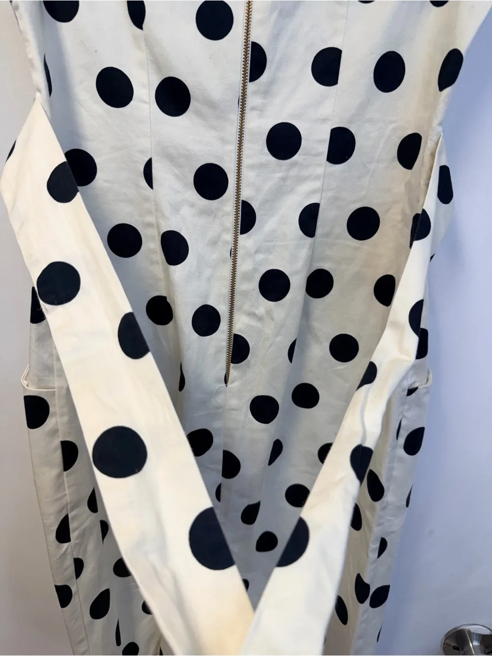 Closet Cream Mini Dress with Black Polka Dots - Picture 2 of 6